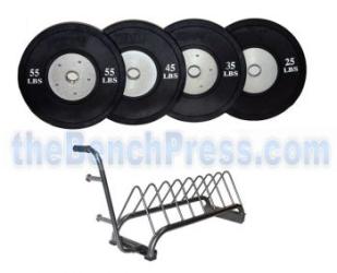 Troy Competition Bumper Plate Sets W/ Rack