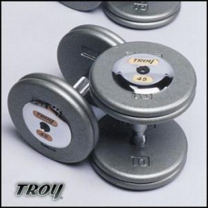 Troy Gray Pro Style Dumbbells W/Chrome Caps Set