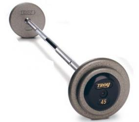 Troy Pro Style Straight Barbell Gray Straight Barbell 20-115lb.