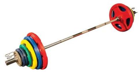 Body Solid Colored Rubber Grip Olympic 300lb Weight Set