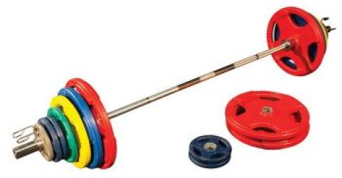 Body Solid Colored Rubber Grip Olympic 400lb Weight Set