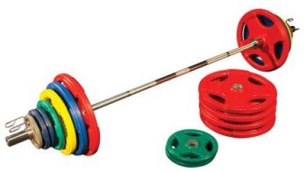 Body Solid Colored Rubber Grip Olympic 500lb Weight Set