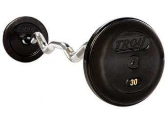 Troy Pro Style Rubber Black Curl Barbell 20-115lb. Set