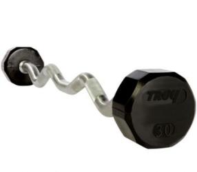 Troy 12 Sided Rubber Curl Barbell 20-110lb. Set