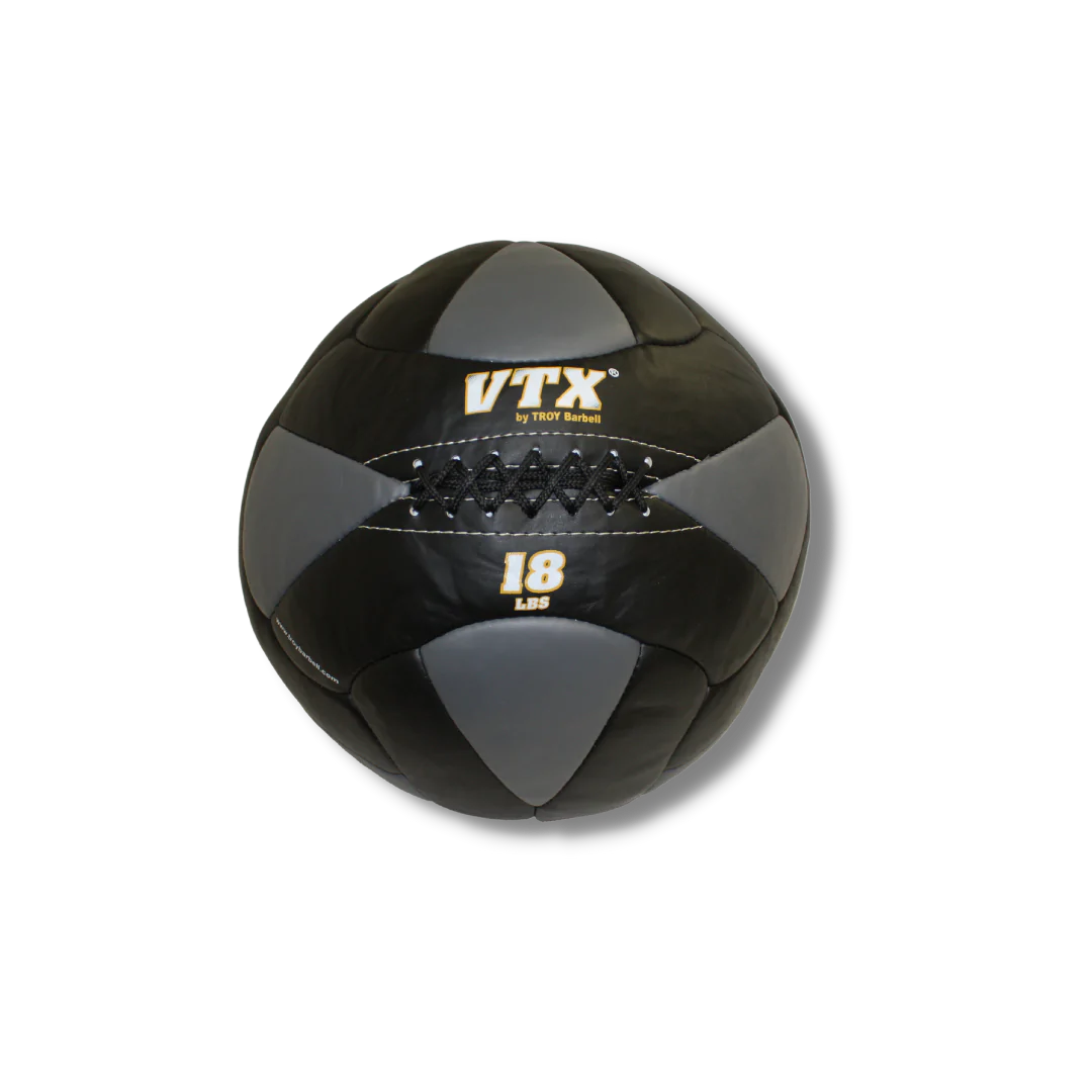 TROY VTX LEATHER WALL BALLS 18 LBS (Black/Gray)