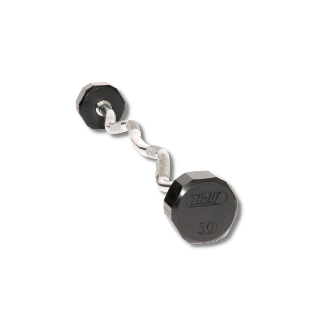 TROY 12 SIDED RUBBER CURL BARBELL